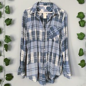 Comfy Soft Plaid Flannel Oversized Button Up